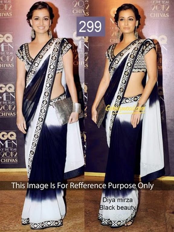 diya mirza black queen saree
