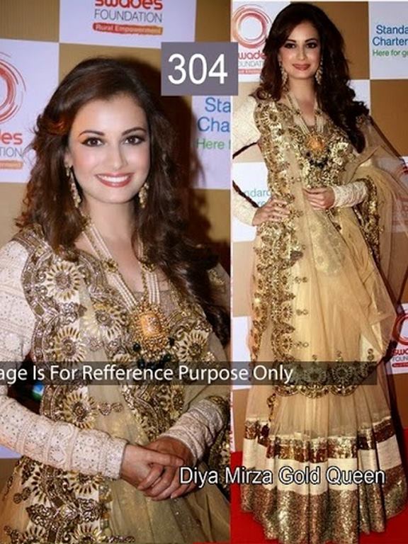 diya mirza the golden queen lehenga