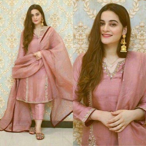 Dusty rose embroidery work cotton suit