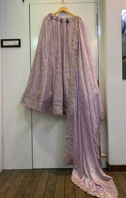 Dusty rose kasturi silk heavy embroidery work wedding lehenga choli