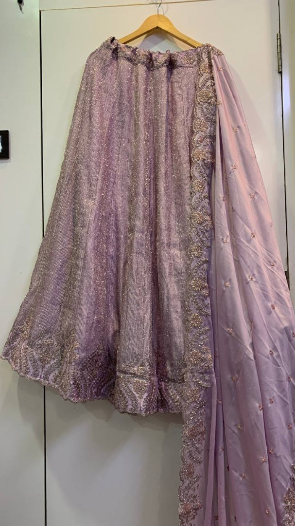 Dusty rose kasturi silk heavy embroidery work wedding lehenga choli