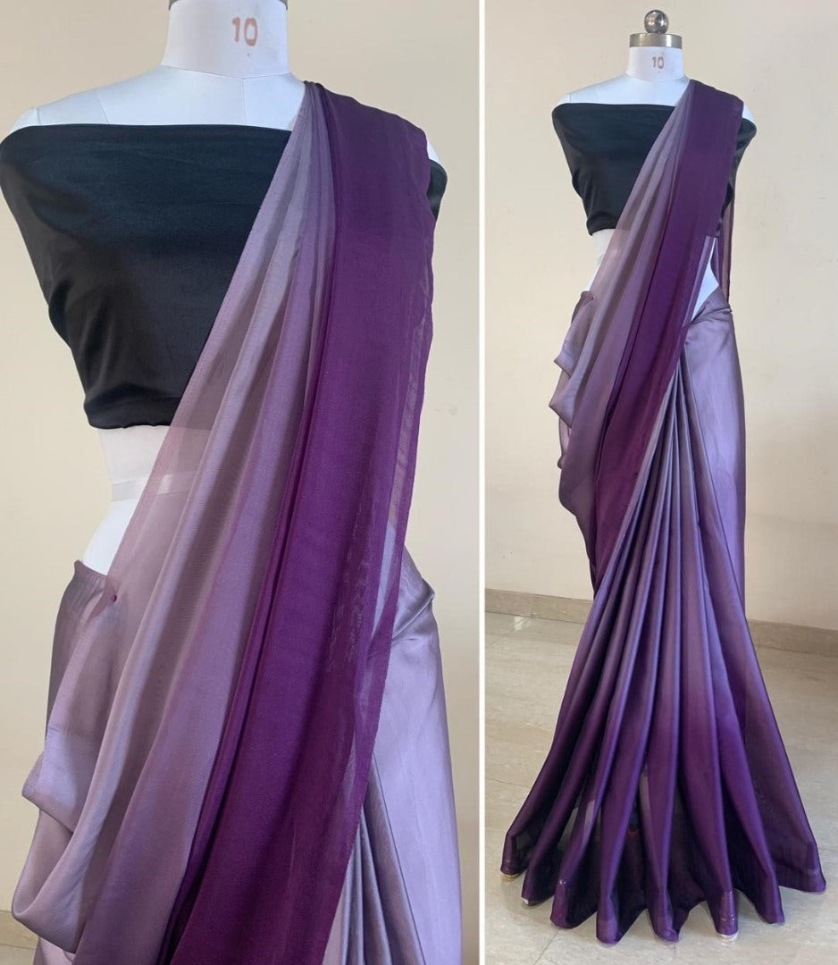 Dusty rose rangoli silk party wear saree