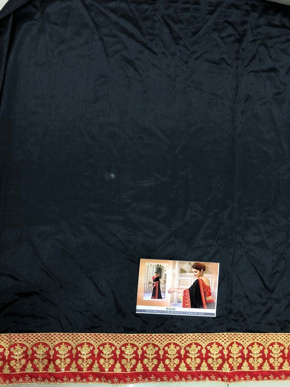 Embroidered black joya silk wedding saree