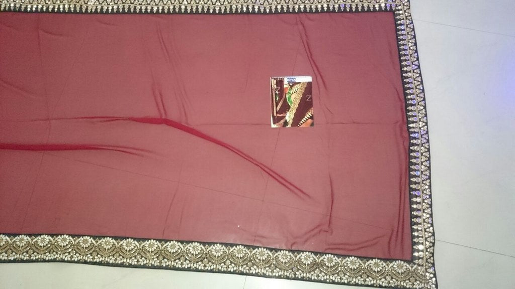 Fabulouos coffee embroidered saree