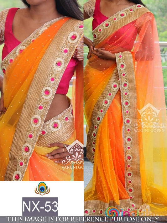Fabulouos multicolor embroidered saree