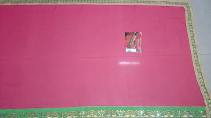Fabulouos pink embroidered saree