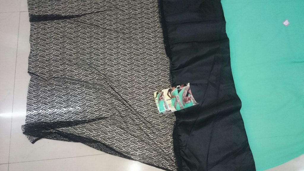 Fabulouos sky green embroidered saree