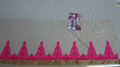 Fabulouos white embroidered saree