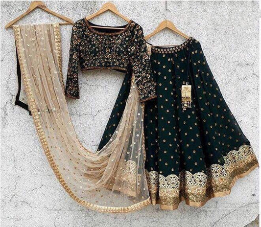 Fabulous banglori silk embroidered wedding lehenga