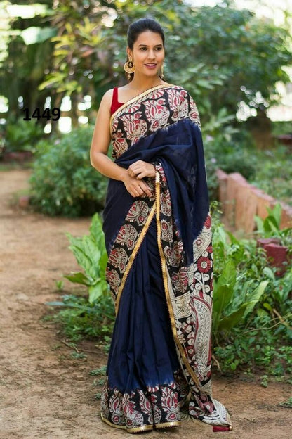 Fabulous Black Printed Festival Saree
