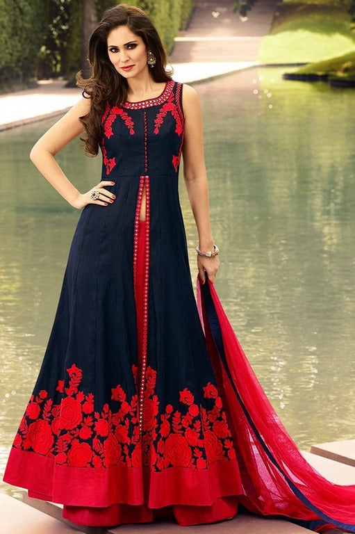 Fabulous Blue embroidered Ceremonial Anarkali Suit