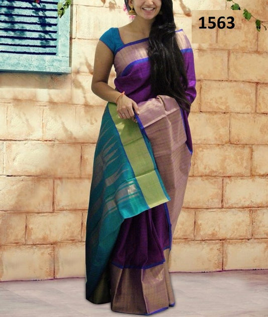 Fabulous Blue Printed Ceremonial Saree