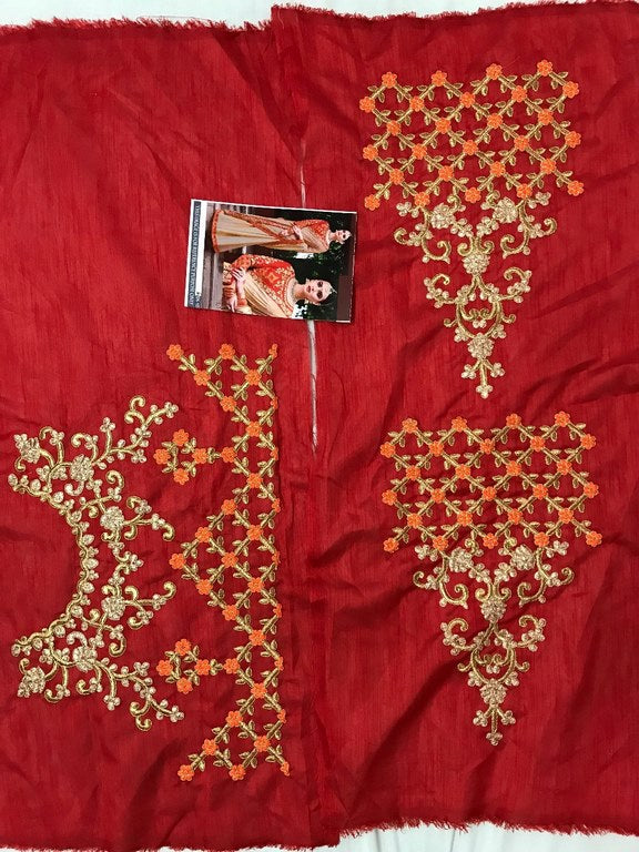 Fabulous cream chinon silk embroidered wedding saree