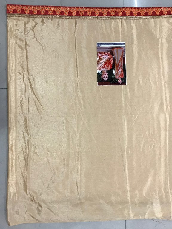 Fabulous cream chinon silk embroidered wedding saree