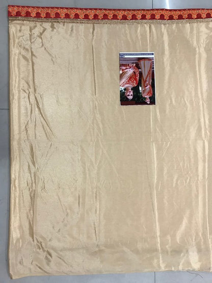 Fabulous cream chinon silk embroidered wedding saree