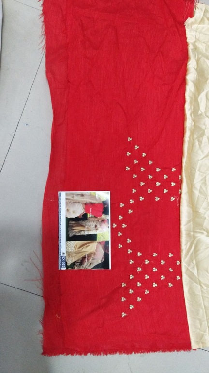 Fabulous Cream embroidered Ceremonial Saree