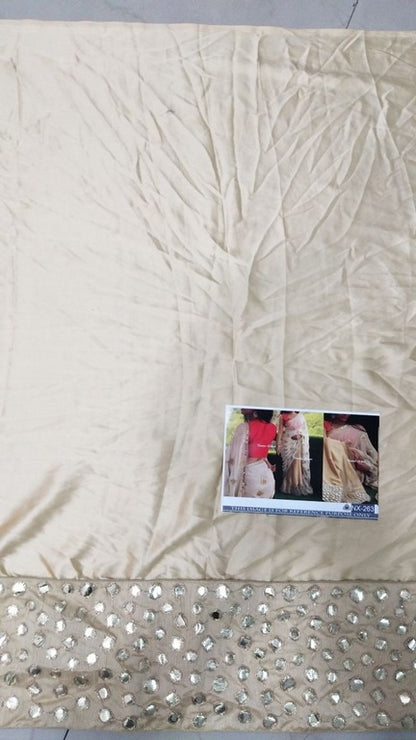 Fabulous Cream embroidered Ceremonial Saree