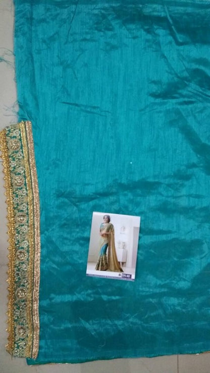 fabulous cream embroidered wedding saree