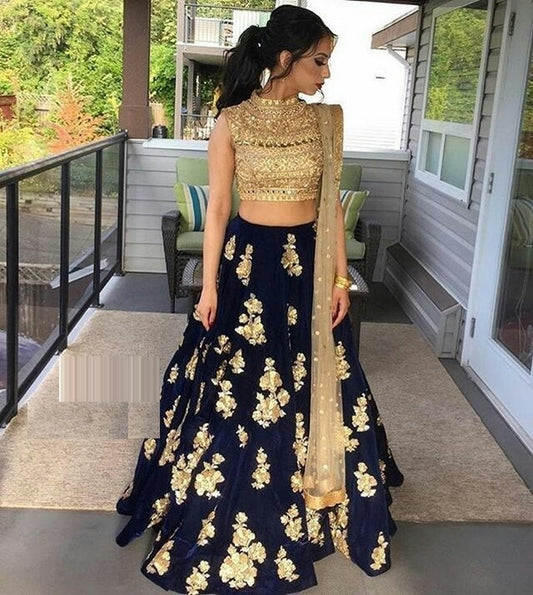 Fabulous embroidered blue lehenga