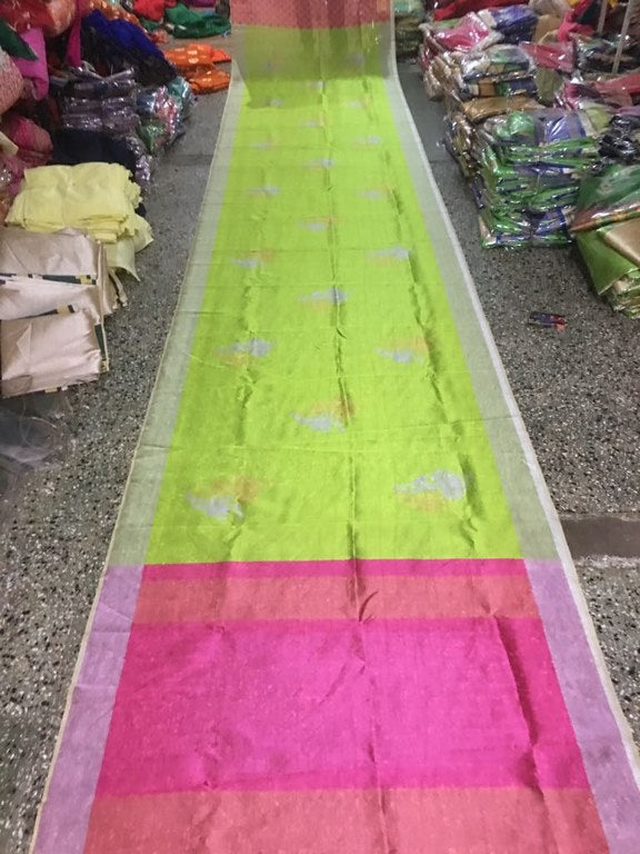 Fabulous Green Pista Printed Ceremonial Saree