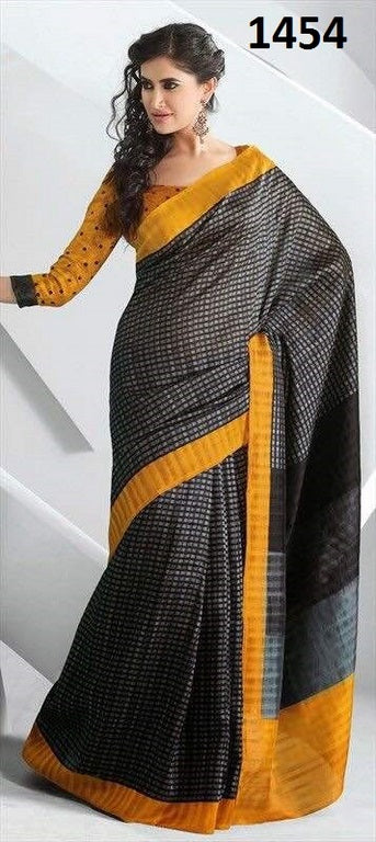 Fabulous Grey Printed Ceremonial Saree