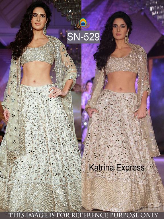 Fabulous look bollywood silver lehenga