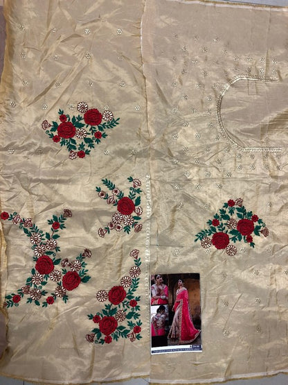 fabulous magento georgette embroidered wedding saree