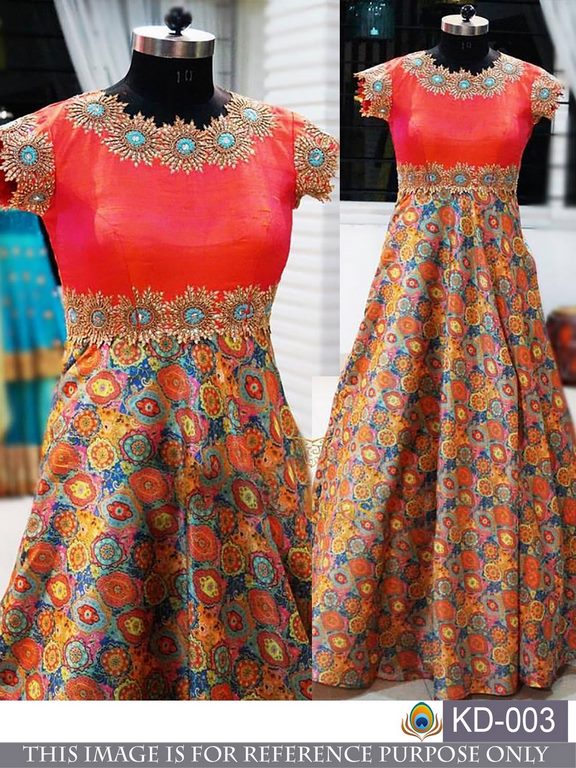 Fabulous multicolor printed ceremonial gown