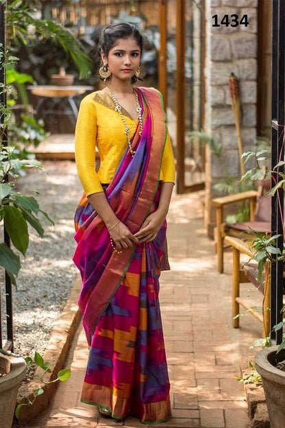 Fabulous Multicolor Printed Festival Saree