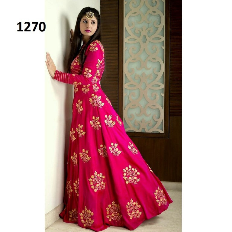 Fabulous Pink embroidered Party wear Gown