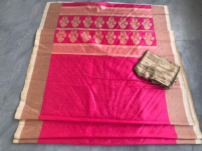Fabulous Pink Printed Wedding Saree