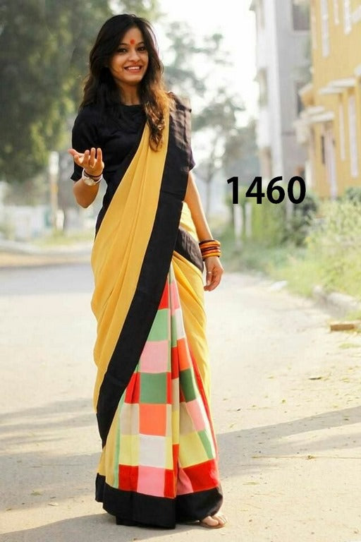 Fabulous Yellow Printed Ceremonial Saree