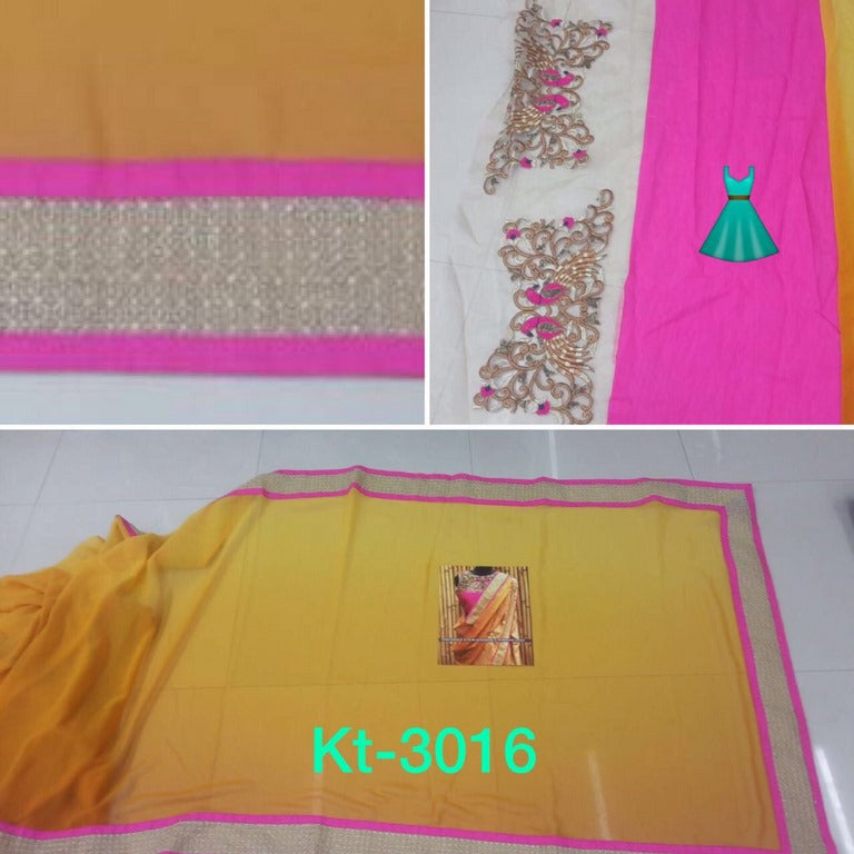 Fabulous yellow saree with designer blouse