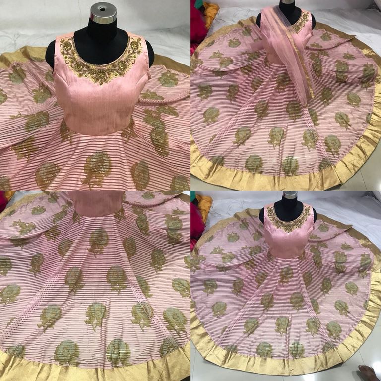 Flamingo pink Beauitufl handworked ceremonial anarkali suit