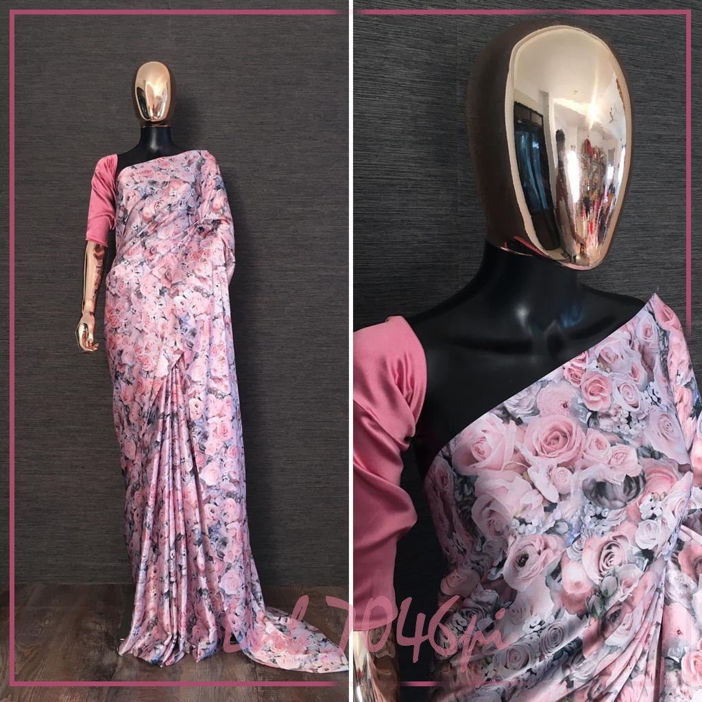 floral digital printed saree