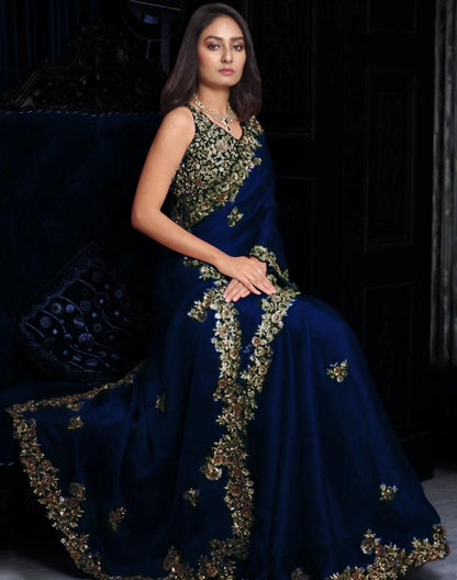 Georgette beautiful embroidered saree