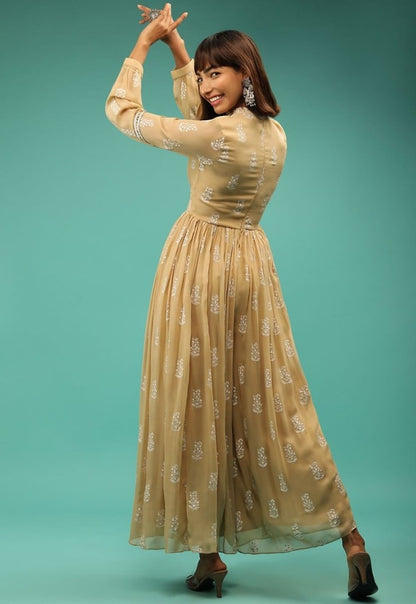 Georgette embroidered long kurti