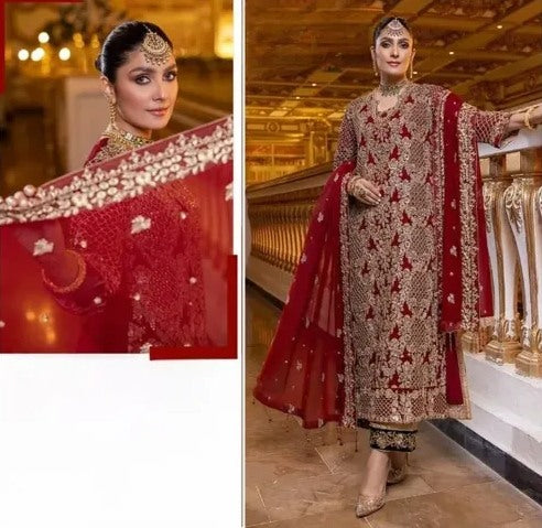 Georgette embroidered pakistani suit