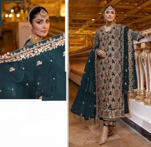 Georgette embroidered pakistani suit