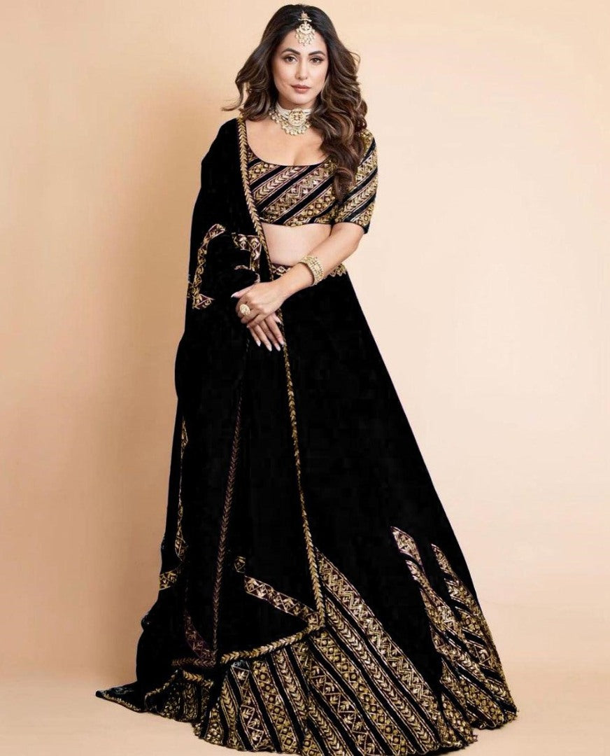 Georgette embroidered wedding lehenga choli