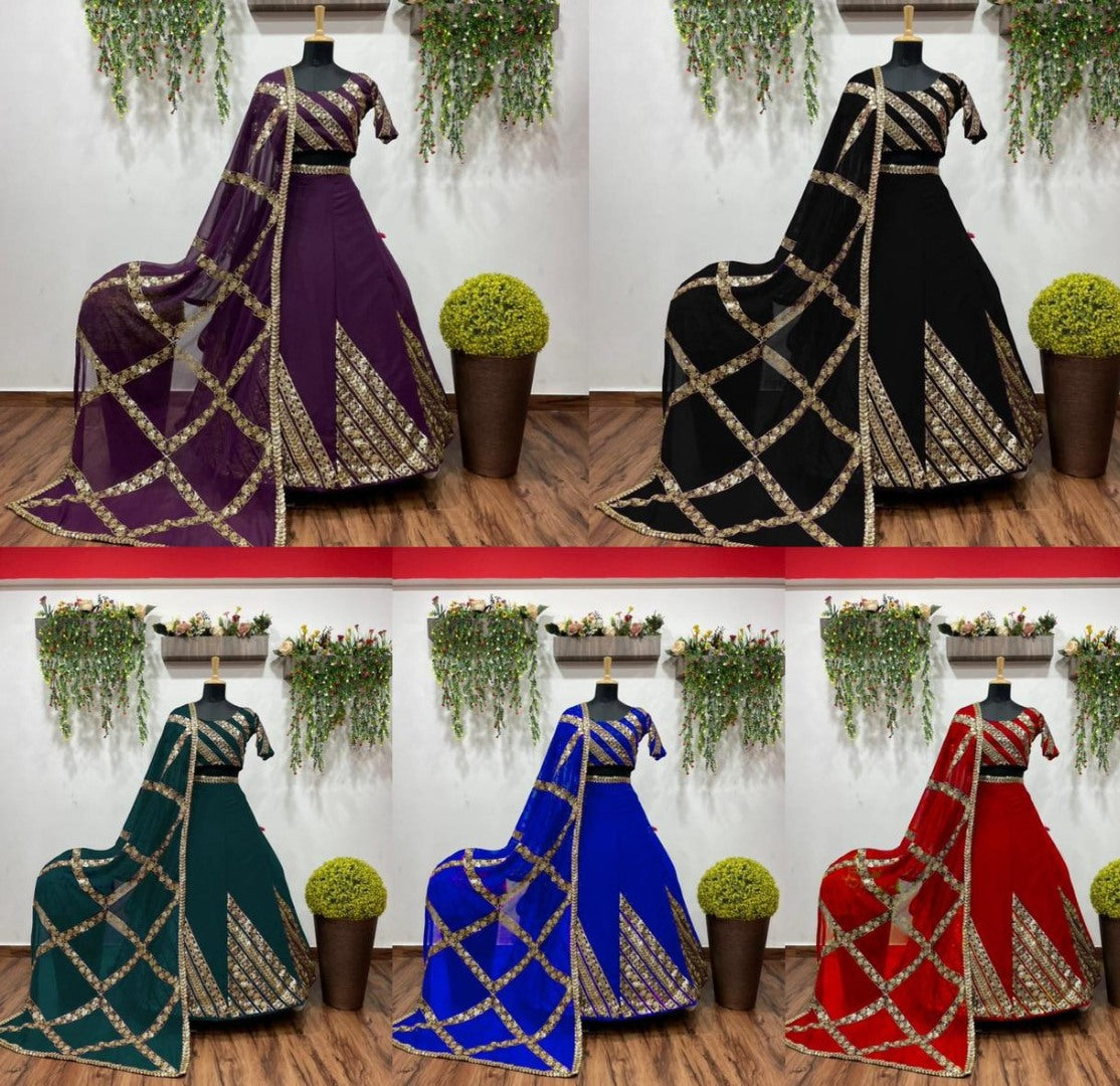 Georgette embroidered wedding lehenga choli