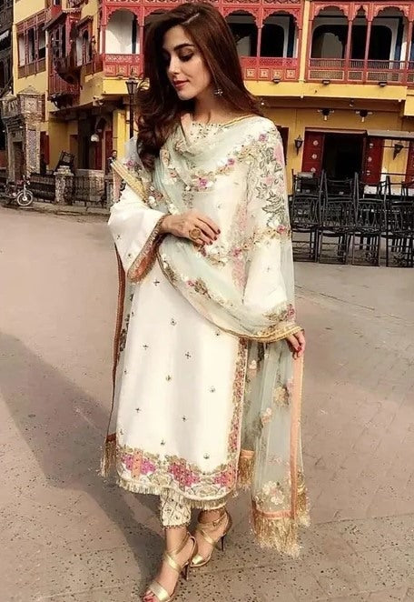 Georgette Embroidery work Pakistani Suit