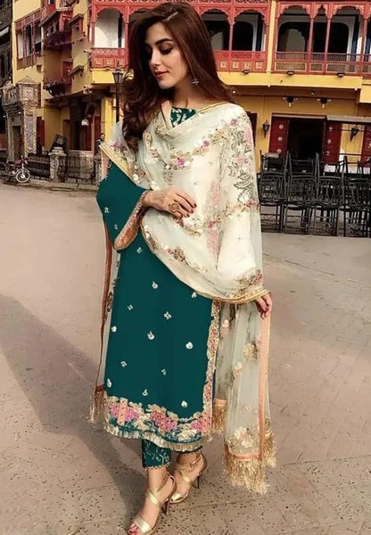 Georgette Embroidery work Pakistani Suit