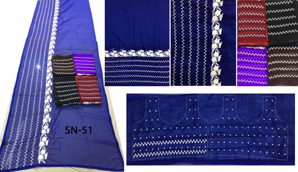 Georgette stylist embroidered casual wear saree