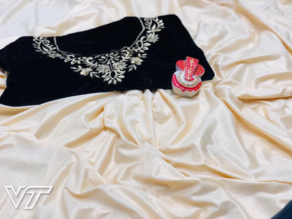 gold malai silk partywear saree