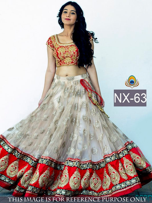 Gorgeous beige embroidered wedding lehenga