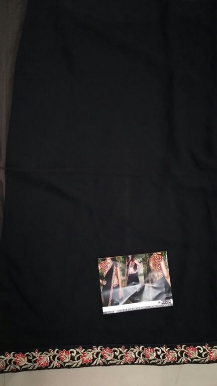 Gorgeous Black embroidered Party wear Saree