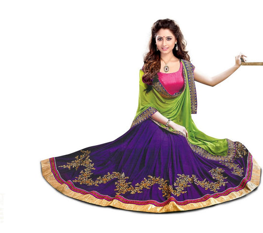 Gorgeous blue and green wedding saree