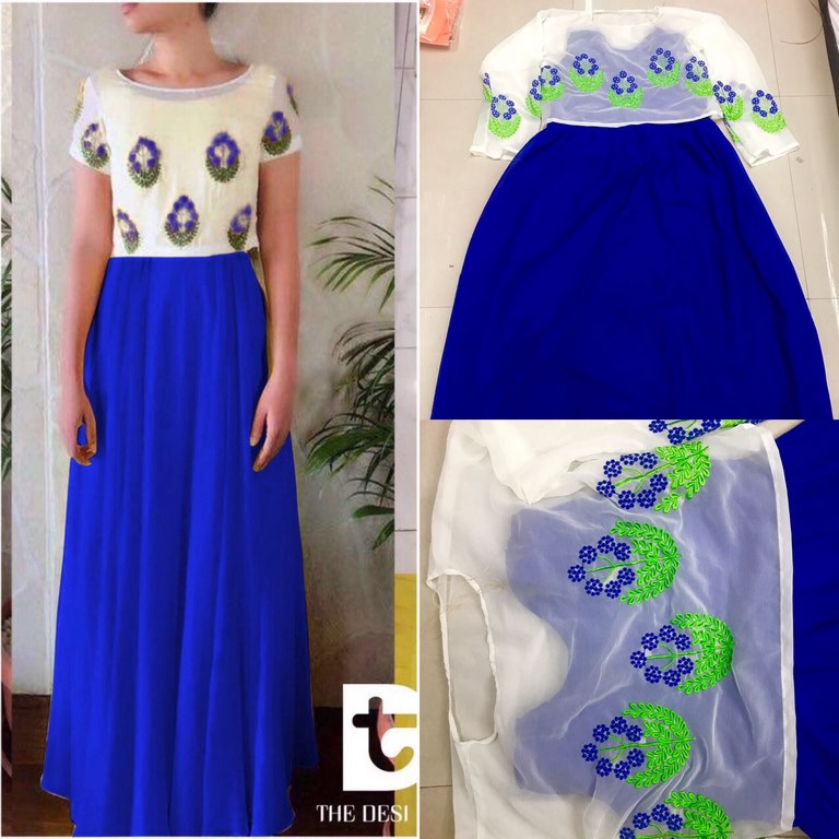 Gorgeous Blue embroidered Ceremonial Gown