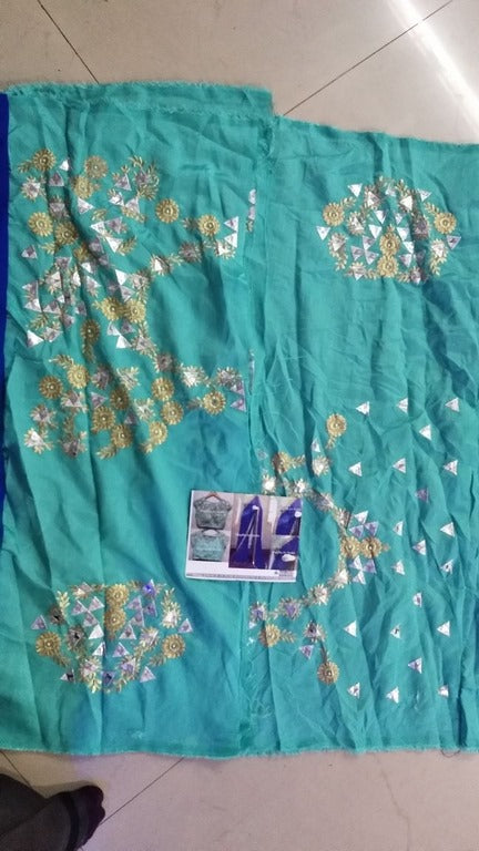 Gorgeous Blue embroidered Wedding Saree